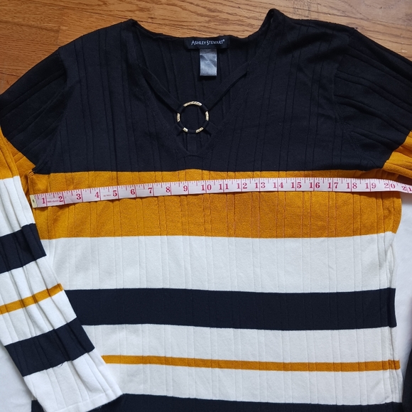 Ashley Stewart • Women's Plus Size Color Block Stripe Pull-Over Sweater - Picture 8 of 11